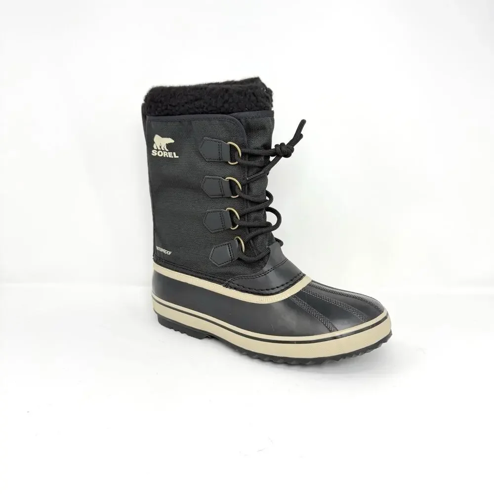 SOREL 1964 Pac Nylon Men's Waterproof Winter Boots Black Size 8 New